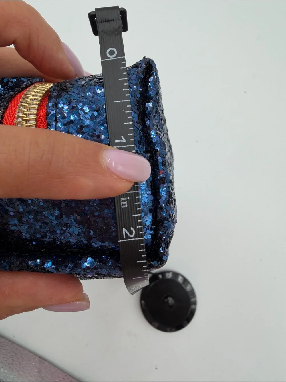 NWT Trina Turk Navy Blue Glitter Cosmetic Makeup Travel Pouch